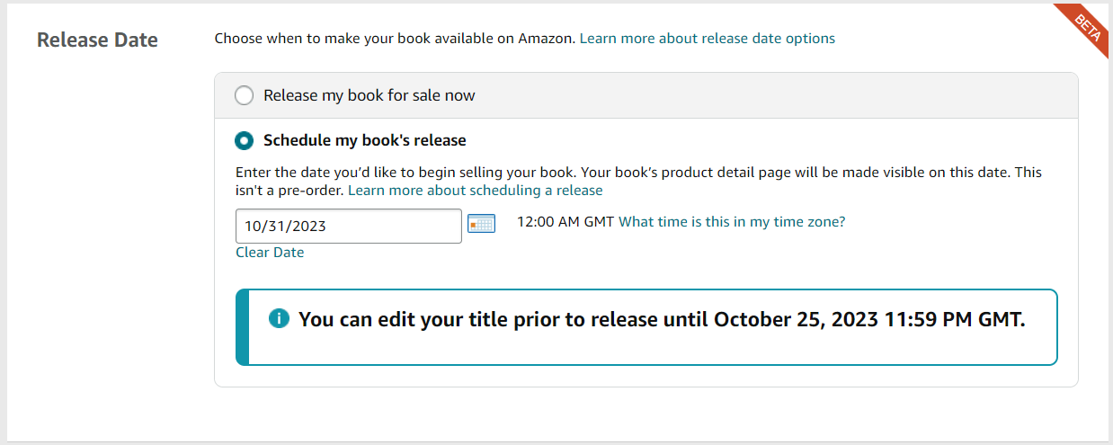 Amazon KDP Authors to Schedule Paperback and Hardcover - Step 3